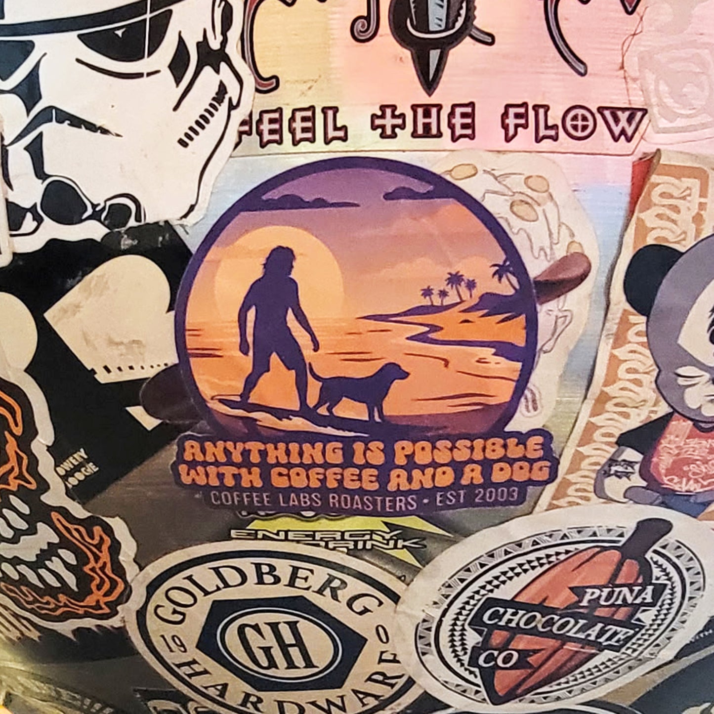 Anything is Possible With Coffee and a Dog Sticker